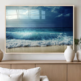 84116-MGV-FP-60X30-3P_Natural-Ocean Wave Wall Art – Blue Sea and Beach Canvas Print, Coastal Seascape Photography Artwork for Living Room, Bedroom, or Office