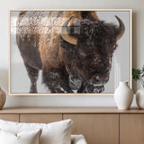 65605-MGV-FP-60X30-3P_Natural-Snow Bison Wall Art – Close Up Buffalo Canvas Print, Rustic Western Wildlife Photography, Farmhouse Cabin Lodge Decor for Living