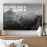 10775-MGV-FP-60X30-3P_Natural-Snow Capped Mountain Wall Art – Black and White Canvas Print of Majestic Peaks, Nature Landscape Photography for Office, Bedroom,