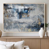 59716-MGV-FP-36X24-3P_Natural-Abstract Blue and Gold Wall Art – Modern Textured Canvas Print, Contemporary Painting for Living Room, Bedroom, or Office Decor