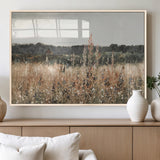 46308-MGV-FP-36X24-3P_Natural-Wildflower Field Wall Art – Rustic Meadow Landscape Canvas Print, Country Nature Decor for Living Room, Bedroom or Farmhouse