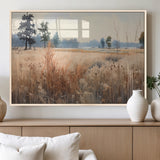 98822-MGV-FP-36X24-3P_Natural-Autumn Meadow Wall Art – Tranquil Grassland Landscape Canvas Print, Rustic Country Decor for Living Room, Bedroom or Farmhouse