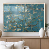 65607-MGV-FP-36X24-3P_Natural-Almond Blossom Wall Art – Van Gogh Blue Floral Canvas Print, Elegant Impressionist Painting Decor for Living Room, Bedroom or