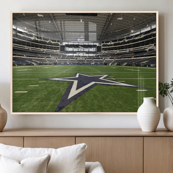 14834-MGV-FP-60X30-3P_Natural-Dallas Att Stadium Wall Art Canvas Print, Framed Texas NFL Stadium Art Picture Print, American Football Stadium Perfect Sports