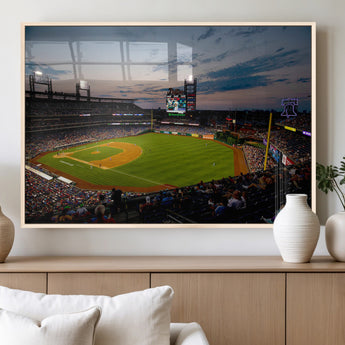 17415-MGV-FP-60X30-3P_Natural-Philadelphia Phillies Stadium Wall Art Canvas Print, Framed Citizens Bank Park Art Picture Print, Phillies Stadium Field Perfect