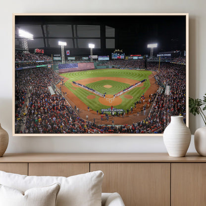 47365-MGV-FP-36X24-3P_Natural-Fenway Park Stadium Wall Art Canvas Print, Framed Boston Baseball Stadium Art Picture Print, MLB Stadium Field Perfect Sport Room