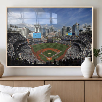 87122-MGV-FP-60X30-3P_Natural-Petco Park Field Wall Art Canvas Print, Framed San Diego Stadium Art Picture Print, Petco Park Stadium Perfect Sport Room Decor