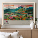 54215-MGV-FP-36X24-3P_Natural-Yayoi Kusama Wall Art – Panoramic Japanese Landscape Canvas Print, Modern Abstract Nature Decor for Office, Bedroom or Living Room