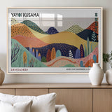 66936-MGV-FP-36X24-3P_Natural-Kusama Wall Art – Vibrant Abstract Hills Canvas Print, Japanese Modern Landscape Poster for Living Room, Office, Studio or