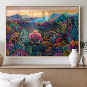 63728-MGV-FP-36X24-3P_Natural-Vibrant Mountain Landscape Wall Art – Colorful Nature Canvas Print, Sunset Scenic Wilderness Artwork for Living Room, Bedroom or
