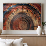 28555-MGV-FP-60X30-3P_Natural-Tree Ring Wall Art – Rustic Wood Grain Canvas Print, Natural Texture Abstract Artwork Poster for Living Room, Bedroom, Office,