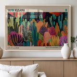 45711-MGV-FP-60X30-3P_Natural-Yayoi Kusama Wall Art Canvas Print, Framed Abstract Yayoi Kusama Art Picture Print, Japanese Wabi Sabi Perfect Modern Abstract