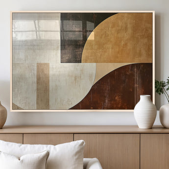 15030-MGV-FP-36X24-3P_Natural-Wabi Sabi Wall Art Canvas Print, Framed Modern Abstract Art Picture Print, Minimalist Zen Perfect Minimalist Modern Decor Artwork