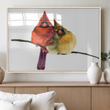 67752-MGV-FP-36X24-3P_Natural-Cardinal Couple Wall Art – Male and Female Cardinal Canvas Print, Romantic Bird Artwork for Nature Lovers, Living Room, Bedroom,