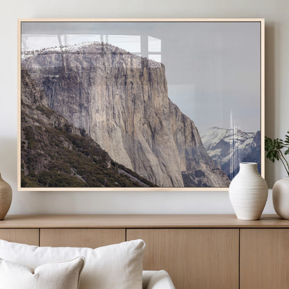 74506434-MGV-FP-36X24-3P_Natural-El Capitan Wall Art Canvas Print, Framed Yosemite Cliff Art Picture Print, Sierra Nevada Perfect Sierra Minimalism Decor Artwork