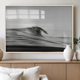 24029476-MGV-FP-60X30-3P_Natural-Black Wave Wall Art Canvas Print, Framed Abstract Surf Art Picture Print, Minimalist Ocean Perfect Minimalist Coastal Decor