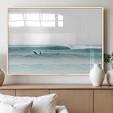 56345117-MGV-FP-60X30-3P_Natural-Minimalist Surfing Wall Art Canvas Print, Framed Ocean Waves Art Picture Print, Soft Ocean Perfect Minimalist Coastal Decor