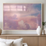 22874890-MGV-FP-60X30-3P_Natural-Pastel Sky Wall Art Canvas Print, Framed Dreamy Cloudscape Art Picture Print, Sunset Glow Perfect Minimalist Serenity Decor