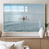 32624554-MGV-FP-60X30-3P_Natural-Swimming Relaxation Wall Art Canvas Print, Framed Peaceful Water Art Picture Print, Clear Sea Perfect Minimalist Aquatic Decor