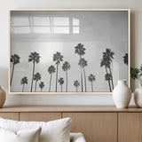62298277-MGV-FP-60X30-3P_Natural-Monochrome Palms Wall Art Canvas Print, Framed Minimalist Trees Art Picture Print, Silhouetted Palms Perfect Tropical Minimalist