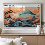 88785870-MGV-FP-36X24-3P_Natural-Japanese Great Wave & Mt Fuji Wall Art – Ukiyo e Style Landscape Print with Flowing River, Autumn Mountain Poster, Oriental Asian