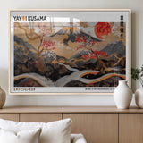 40959107-MGV-FP-36X24-3P_Natural-Japanese Fuji Wall Art Print – Red Sun & Cherry Blossom Poster, Gold Wave Ukiyo-e Inspired Modern Japan Landscape Painting,