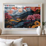 43879290-MGV-FP-36X24-3P_Natural-Japanese Abstract Wall Art – Mount Fuji Cherry Blossom Canvas Print, Modern Asian Inspired Landscape Decor for Living Room,