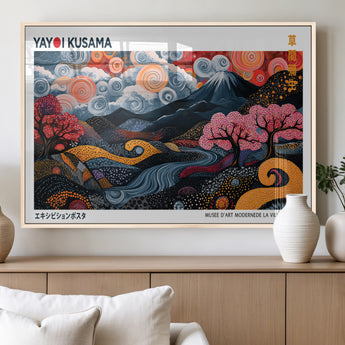 43879290-MGV-FP-36X24-3P_Natural-Japanese Abstract Wall Art – Mount Fuji Cherry Blossom Canvas Print, Modern Asian Inspired Landscape Decor for Living Room,