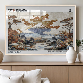 80111817-MGV-FP-36X24-3P_Natural-Japanese Landscape Wall Art – Mount Fuji Autumn Canvas Print, Asian Inspired Nature Decor for Living Room, Bedroom, Office or