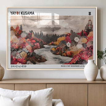 32352074-MGV-FP-36X24-3P_Natural-Japanese Landscape Wall Art – Mount Fuji River Canvas Print, Modern Asian Inspired Nature Decor for Living Room, Bedroom, Office
