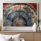 38987581-MGV-FP-36X24-3P_Natural-Tree Ring Art Wall Art Canvas Print, Framed Rustic Wall Decor Art Picture Print, Nature Grain Print Perfect Modern Rustic Decor