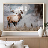 70489411-MGV-FP-36X24-3P_Natural-Elk Photography Wall Art Canvas Print, Framed Mountain Wildlife Art Picture Print, Rustic Nature Decor Perfect Rustic Lodge Decor