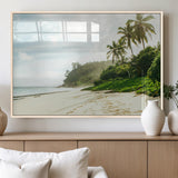 42984524-MGV-FP-36X24-3P_Natural-Relaxing Beach Wall Art Canvas Print, Framed Ocean View Art Picture Print, Coastal Serenity Perfect Tropical Coastal Decor Artwork