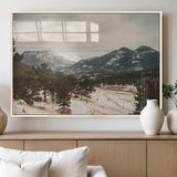77311749-MGV-FP-36X24-3P_Natural-Mountain Landscape Wall Art Canvas Print, Framed Snowy Peaks Art Picture Print, Alpine Aesthetic Perfect Rustic Winter Decor