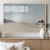28307820-MGV-FP-36X24-3P_Natural-Minimalist Beach Wall Art Canvas Print, Framed Coastal Serenity Art Picture Print, Soft Sand Perfect Modern Coastal Decor Artwork