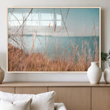 36108696-MGV-FP-36X24-3P_Natural-Coastal Grass Wall Art – Serene Ocean View Canvas Print, Beach Nature Photography Decor for Living Room, Bedroom, Office or Modern