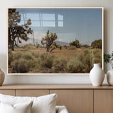 16114018-MGV-FP-36X24-3P_Natural-Joshua Tree Wall Art Canvas Print, Framed Desert Landscape Art Picture Print, Mountain Horizon Perfect Southwestern Boho Decor