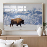 21623194-MGV-FP-36X24-3P_Natural-Snow Bison Wall Art – Majestic Buffalo Wildlife Canvas Print, Winter Nature Décor for Rustic Living Room, Farmhouse, Cabin, Lodge