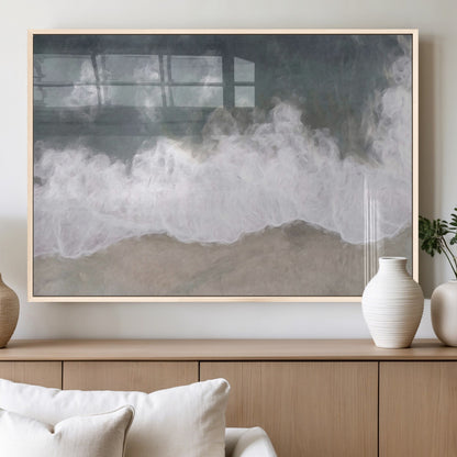 10072982-MGV-FP-36X24-3P_Natural-Abstract Ocean Wave Wall Art – Coastal Beach Canvas Print, Minimalist Seascape Painting, Modern Ocean Inspired Artwork for Living