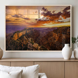 75573843-MGV-FP-36X24-3P_Natural-Grand Canyon Sunset Wall Art – Panoramic Canyon Landscape Canvas Print, Dramatic Desert Cliffs Artwork, Nature Inspired Scenic