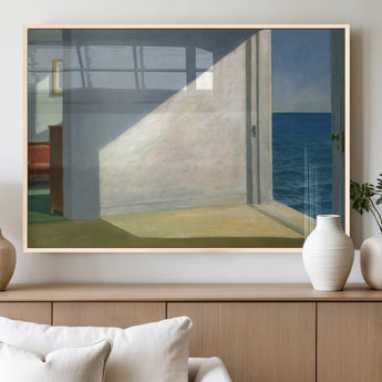 34188481-MGV-FP-36X24-3P_Natural-Coastal Sunlight Wall Art – Minimalist Ocean View Canvas Print, Serene Beach House Inspired Decor for Bedroom, Living Room,