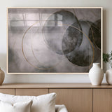 20066876-MGV-FP-60X30-3P_Natural-Neutral Abstract Circle Wall Art – Modern Gray Beige Gold Canvas Print, Minimalist Geometric Painting for Bedroom, Living Room,