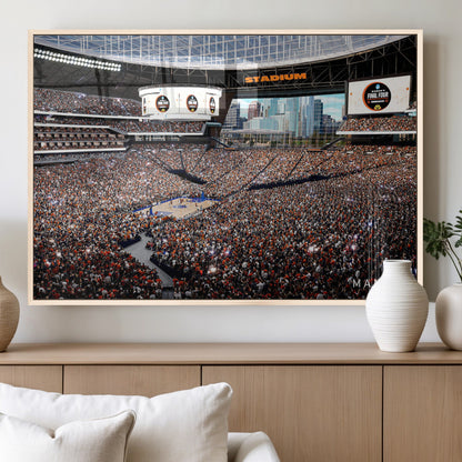 38616413-MGV-FP-36X24-3P_Natural-Chicago Dome Stadium Wall Art – Futuristic Basketball Final Four Arena Canvas Print, Modern Sports Fan Decor for Man Cave or