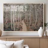 24760563-MGV-FP-36X24-3P_Natural-Forest Wall Art – Tranquil Woodland Path Canvas Print, Scenic Nature Photography Decor for Bedroom, Living Room, Office, Cabin or