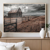 70676381-MGV-FP-36X24-3P_Natural-Rustic Barn Wall Art – Weathered Farmhouse Canvas Print, Country Landscape Photography Decor for Bedroom, Living Room, Office,