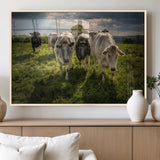 67277447-MGV-FP-36X24-3P_Natural-Farmhouse Wall Art – Herd of Cows Canvas Print, Rustic Country Pasture Photography Decor for Bedroom, Living Room, Office, Ranch,
