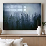 93439624-MGV-FP-36X24-3P_Natural-Forest Wall Art – Misty Pine Trees Canvas Print, Moody Nature Photography Decor for Bedroom, Living Room, Office, Cabin, Lodge or