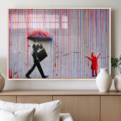 69505-MGV-FP-36X24-3P_Natural-Graffiti Girl Wall Art Canvas Print, Framed Urban Contrast Art Picture Print, Vibrant Graffiti Perfect Urban Pop Decor Artwork