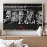 45112-MGV-FP-36X24-3P_Natural-Black Icons Wall Art Canvas Print, Framed Thinker Art Picture Print, Motivational Quote Perfect Cultural Modern Decor Artwork