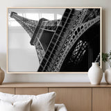 89033-MGV-FP-36X24-3P_Natural-Eiffel Tower Wall Art – Dramatic Black and White Architectural Canvas Print, Modern Paris Decor for Office, Living Room or